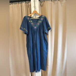 Like new Vermont Country Store Embroidered Denim Muumuu- Medium (SEE NOTE)